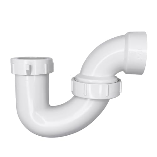 DONWAER 112 Inches PVC DWV PTrap Drain Pipe with Union for bathroom sink White - Image 1