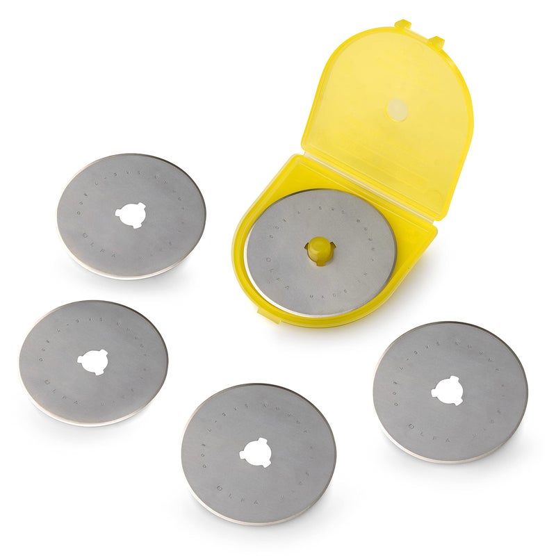 OLFA 60mm Rotary Cutter Replacement Blades, 5 Blades (RB60-5) - Tungsten Steel Circular Rotary Fabric Cutter Blade for Crafts, Sewing, Quilting, Fits Most 60mm Rotary Cutters - Image 4