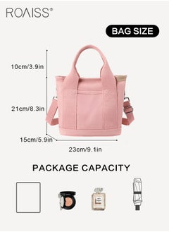 roaiss Women's Canvas Mother Baby Bag Durable Large Capacity Shoulder Bag Multi Layered Partition Leisure Handbag  - Image 4