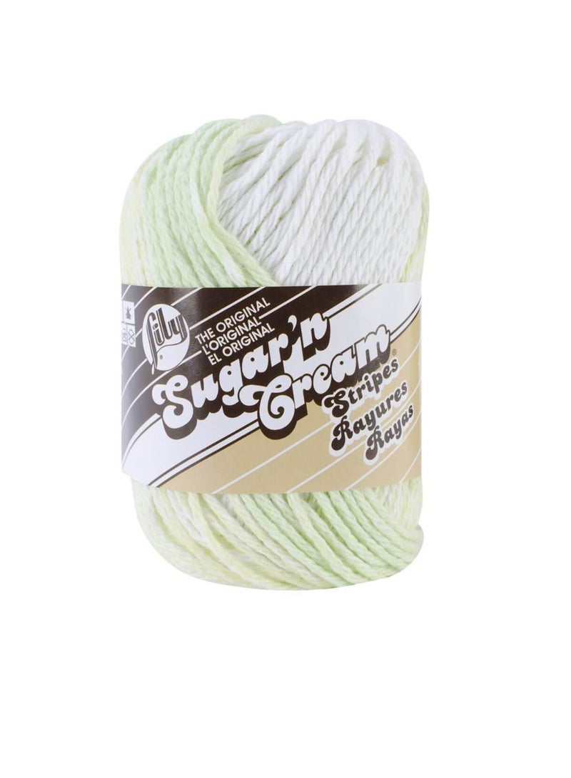 Lily Sugar'n Cream Yarn - Stripes Lime - Image 2