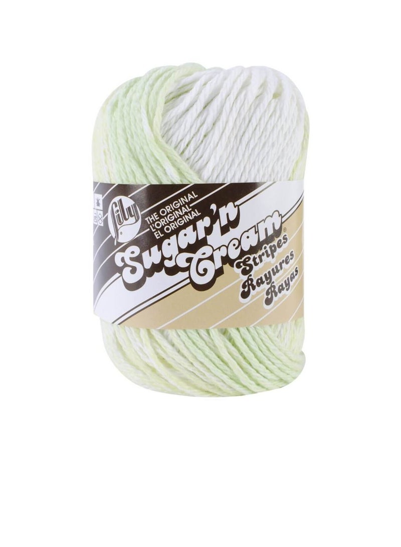 Lily Sugar'n Cream Yarn - Stripes Lime - Image 3