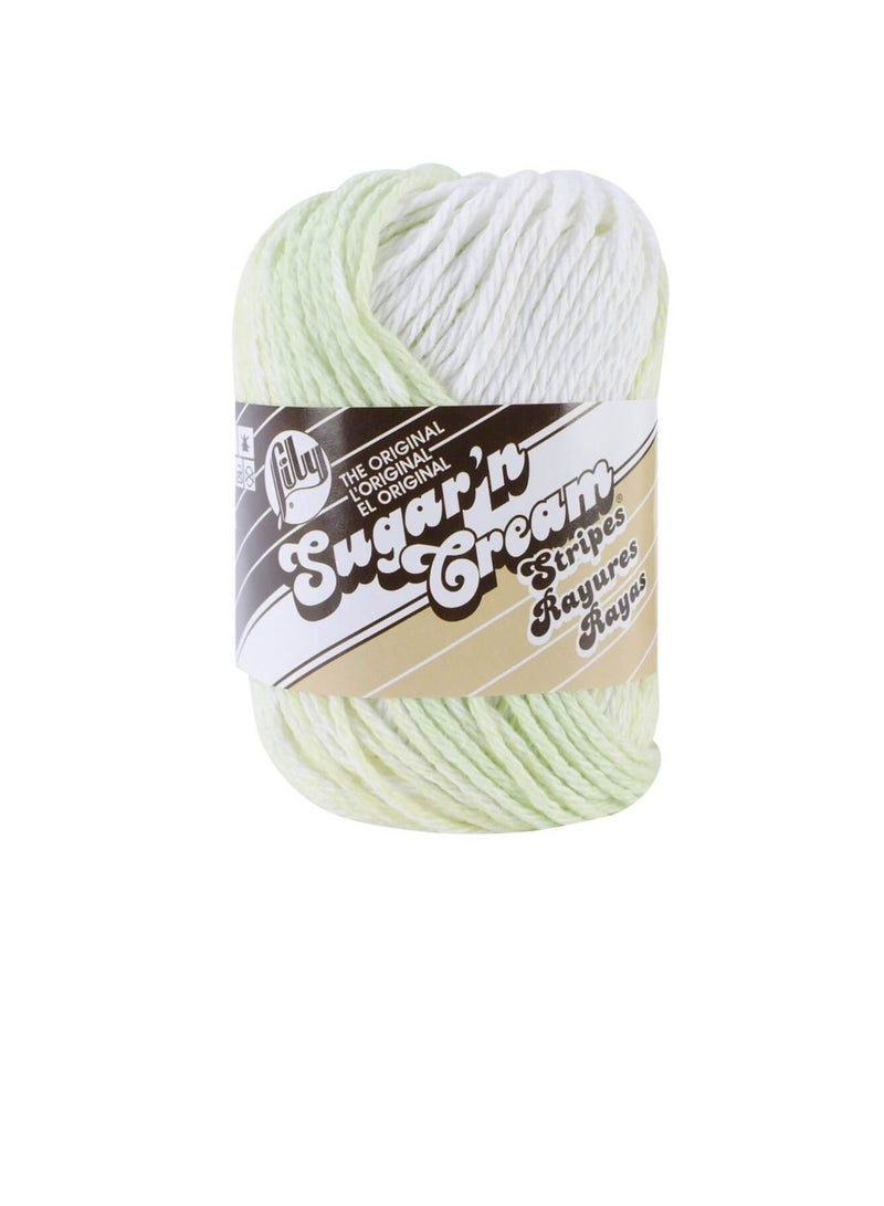 Lily Sugar'n Cream Yarn - Stripes Lime - Image 1