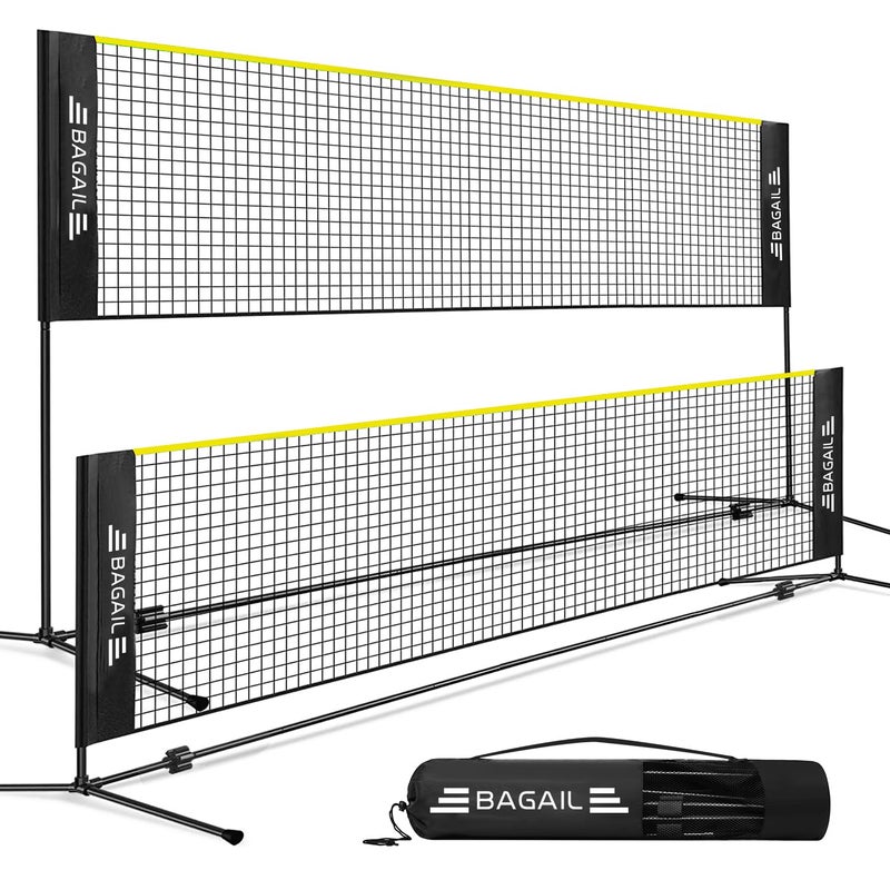 BAGAIL BAGAIL Badminton Net, Foldable Nylon Net, Hieght Adjustable Stand and Portable Carry Bag, Easy to Assemble or Disassemble, Ideal Recreational Sports Net for Tennis, Kids Badminton or Volleyball - Image 1
