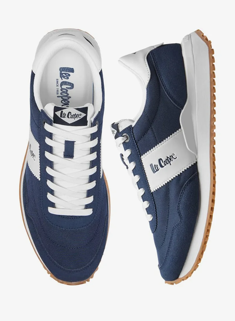 Lee Cooper Men's Logo Detail Sneakers with Lace-Up Closure