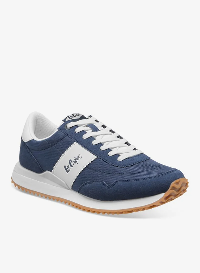Lee Cooper Men's Logo Detail Sneakers with Lace-Up Closure
