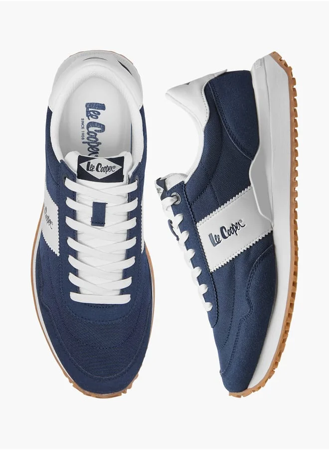 لي كوبر Men's Logo Detail Sneakers with Lace-Up Closure