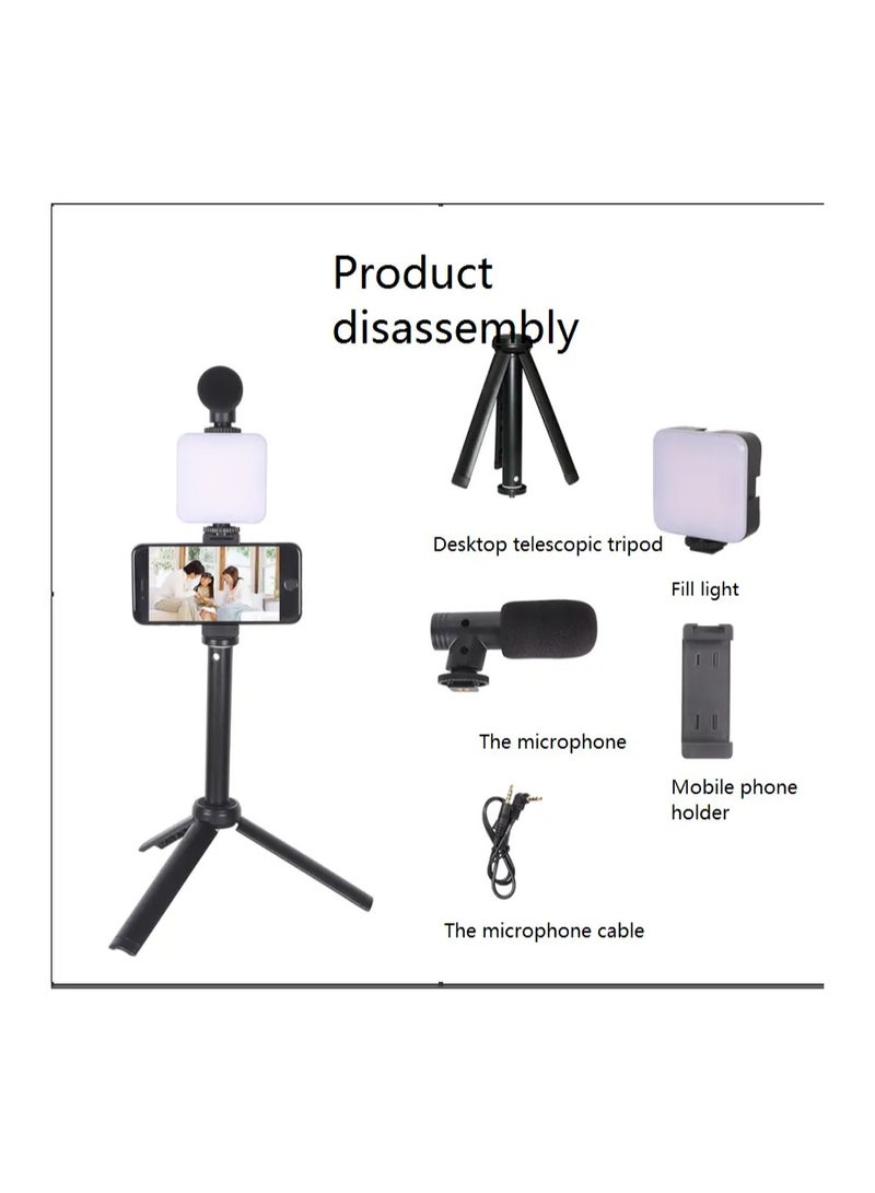 ELTRAZONE New Arrival W020 AY-49T Flexible Phone Tripod With Microphone Filling Light Selfie Vlogging Kit - Image 5