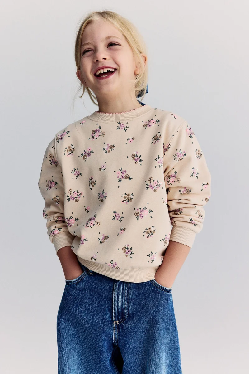 H&M Printed brushed-inside sweatshirt