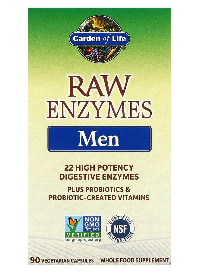 Garden of Life RAW Enzymes Men 90 Vegetarian Capsules 