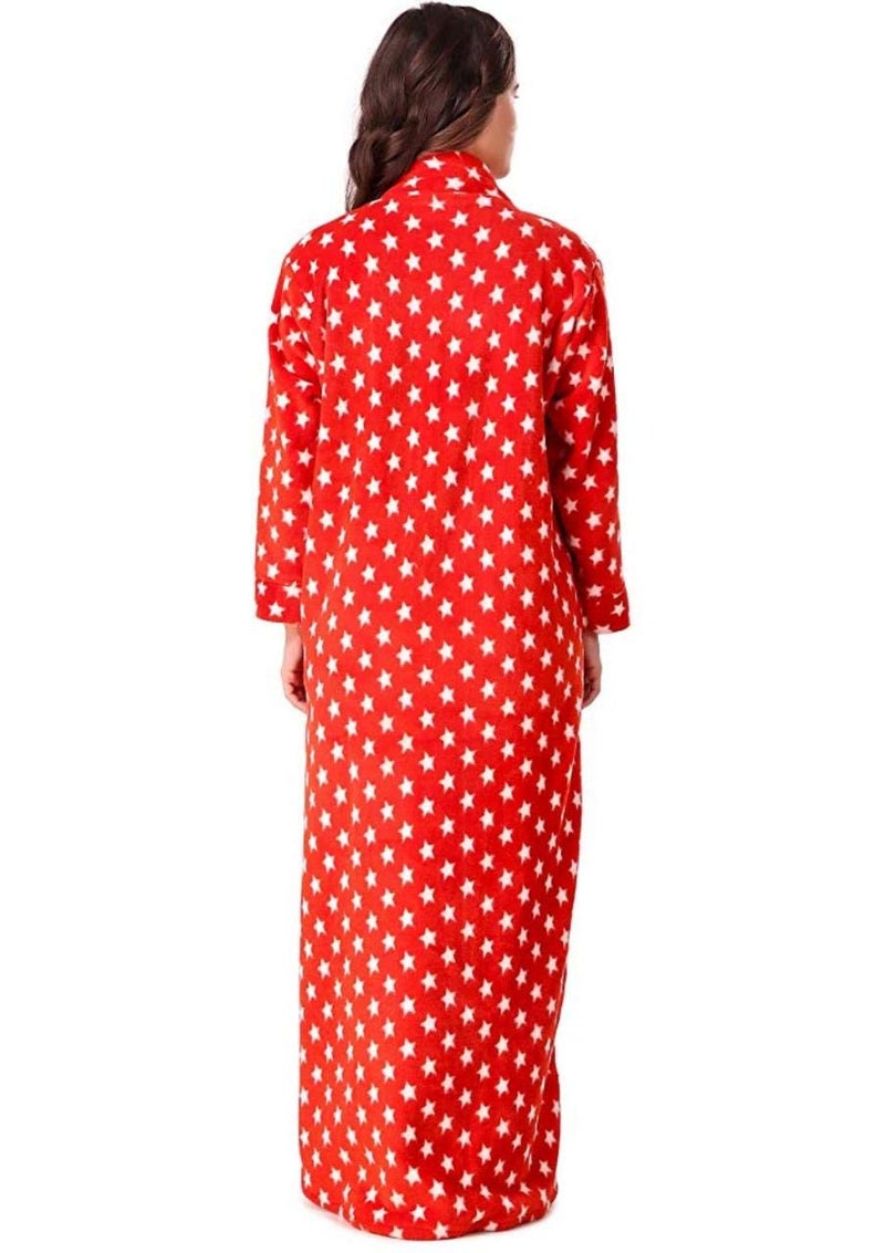 CIERGE Women's Wool Starred Maxi Nighty (Red nighty woolen, red, Free Size) - Image 5