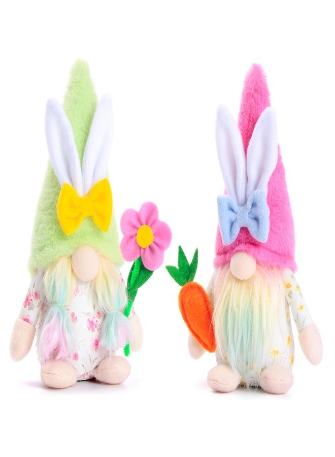 BWFY 2pcs Easter Gnomes Spring Decorations Handmade Plush Easter Gnomes for Spring Tiered Tray Mantel Decoration for Home Party Decorations and Gifts - Image 1
