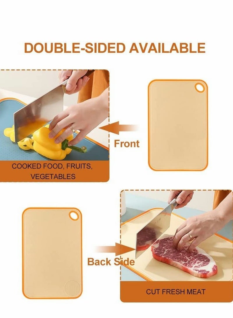 SYOSI Cutting Board for Kitchen(Set of 3), Wheat straw PP material Chopping Boards-BPA Free Mats, Dishwasher Safe, Juice Grooves Non-Slip Design - Image 3
