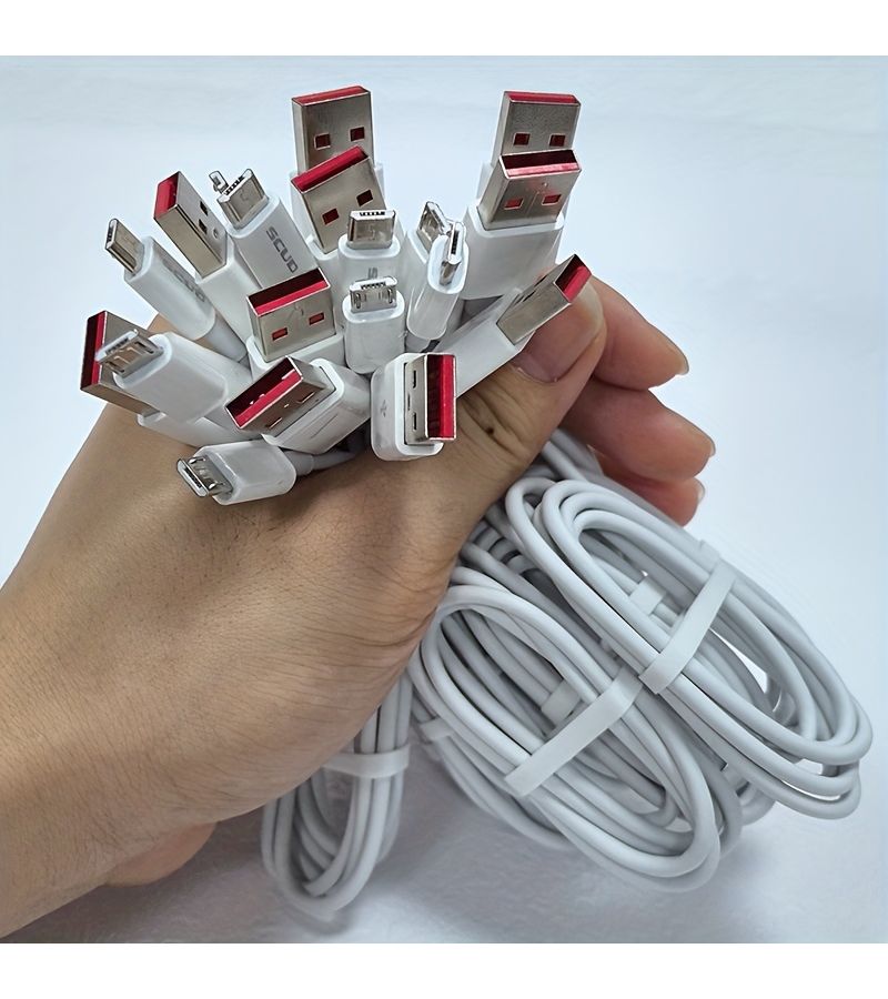 Bundle Of 10 USB to Type C And USB Micro Data Cables 1 Meter Each Compatible With Various Mobile Devices Bulk Stock - Image 5