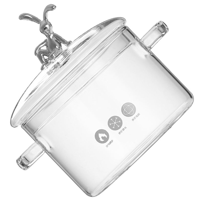 Kitchen Glass Stew Pot Braised Kitchen Cookware Stove Cooking Pot with Lid for Home - Image 1