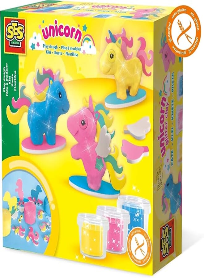 SES Creative 00432 Dough-Unicorns, Multi-Coloured, Small