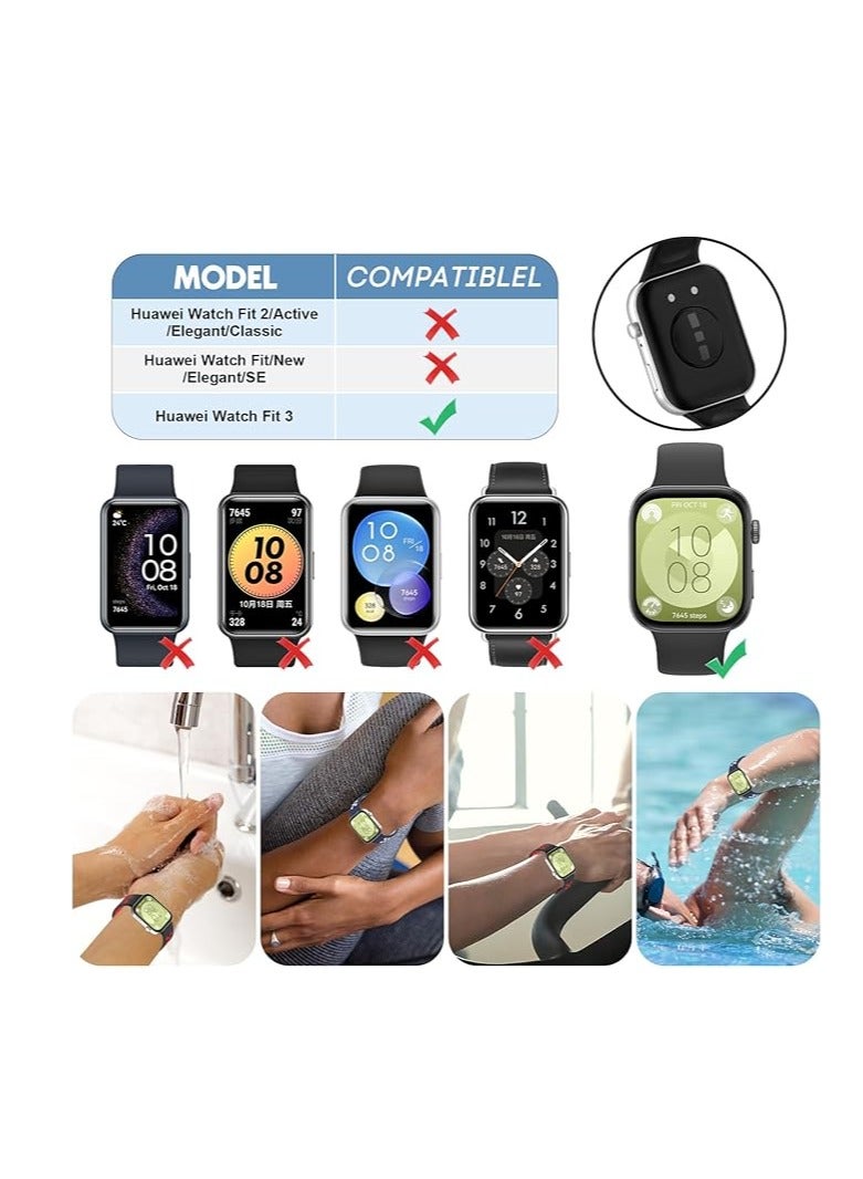 حزام متوافق مع Huawei Watch Fit 3، مقاوم للاهتراء، حزام ساعة بديل من السيليكون لـ Huawei Watch Fit 3. - Image 5