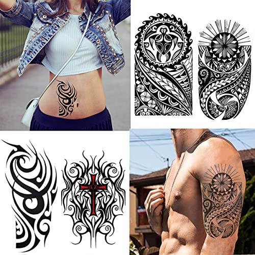 MAYCREATE® 35 Sheets Temporary Tattoo Sticker For Men Black Tatto Sticker Beast on Arm Waterproof Large Tattoo Stickers Assorted Tatto Sticker - Image 4