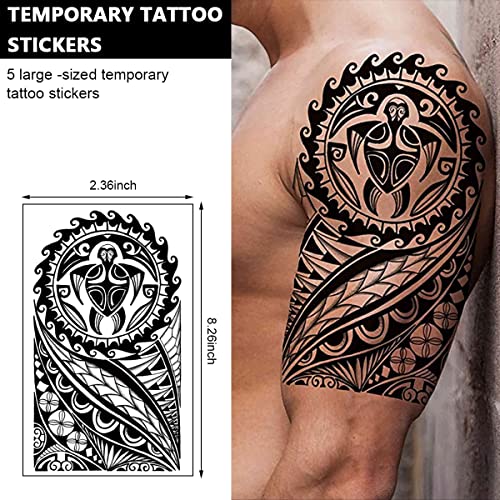 MAYCREATE® 35 Sheets Temporary Tattoo Sticker For Men Black Tatto Sticker Beast on Arm Waterproof Large Tattoo Stickers Assorted Tatto Sticker - Image 2
