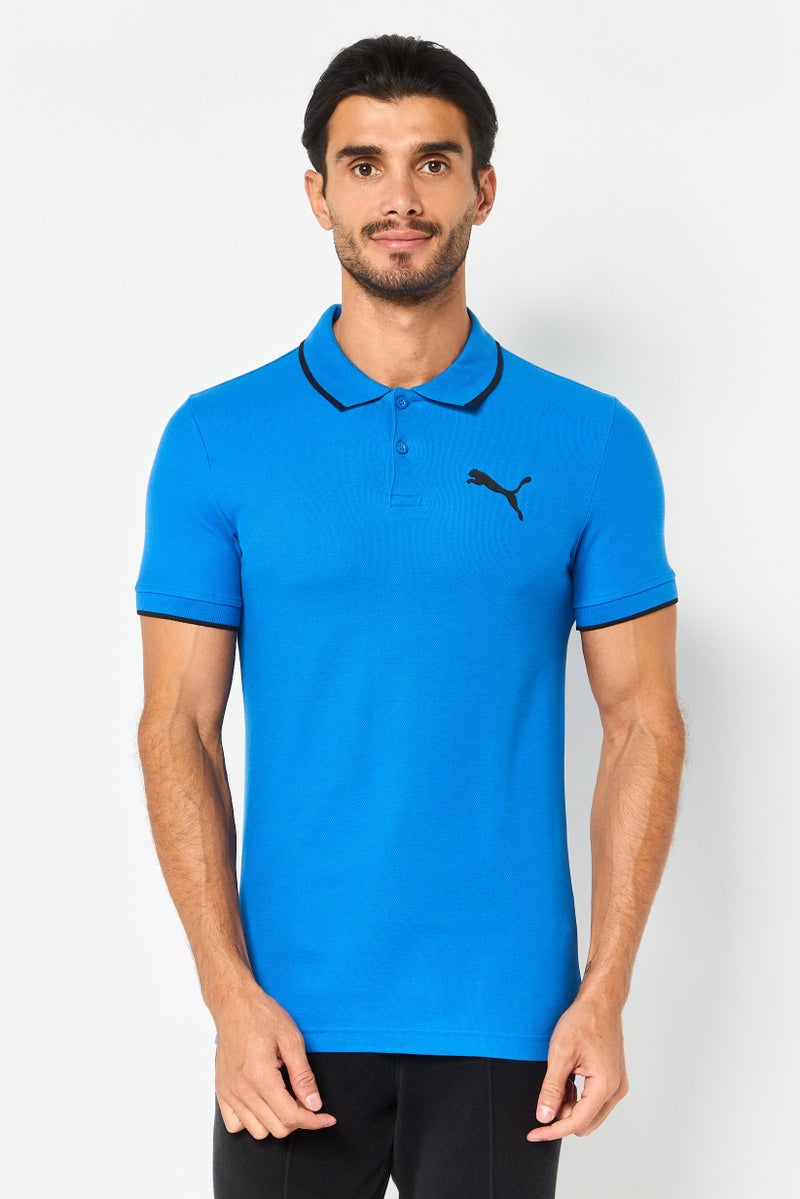 PUMA قميص بولو رياضي للرجال بأكمام قصيرة مناسب للخارج، أزرق - Image 1