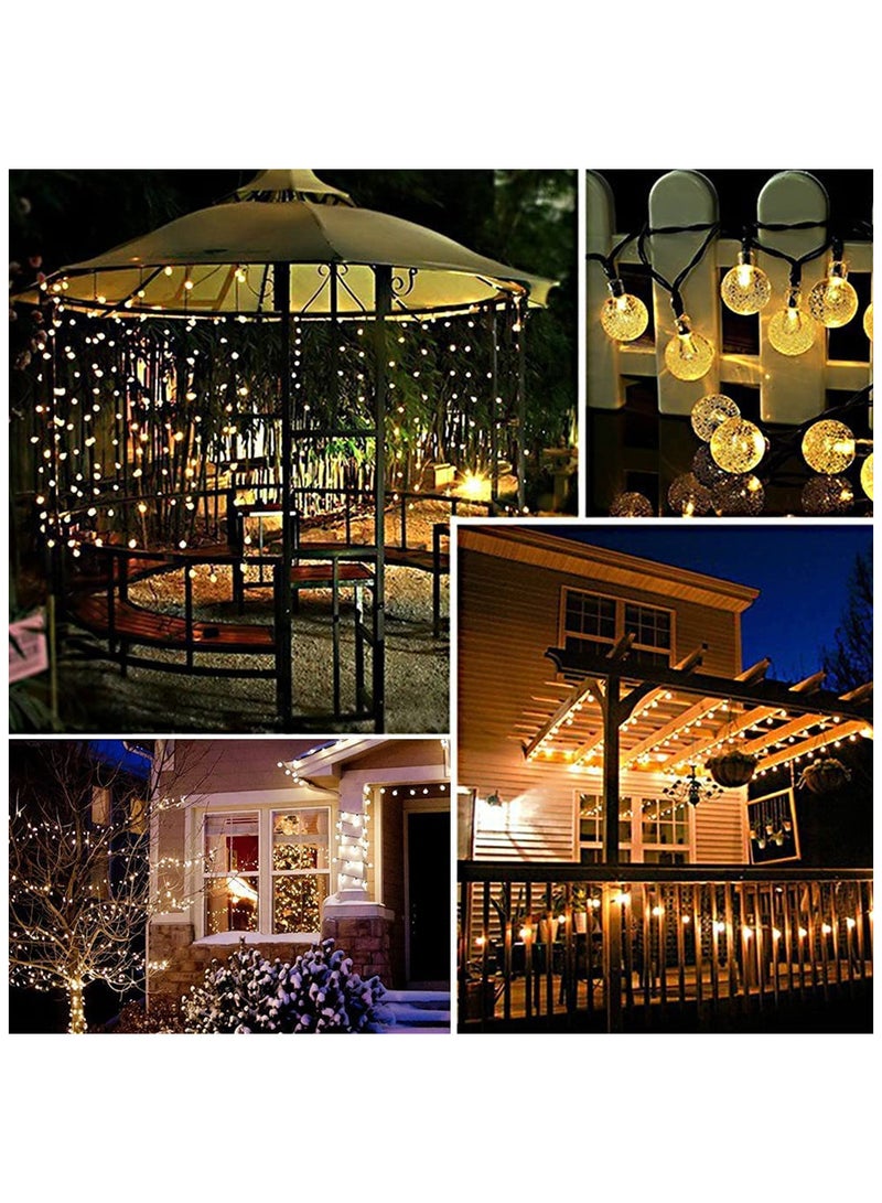 20ft Solar Powered Outdoor String Lights 30 LED Crystal Balls Waterproof for Garden Patio and Party Decorations Warm White Light - Image 2