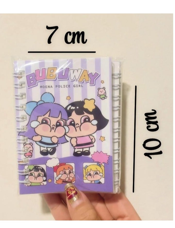 notebook in the shape of BUBUWAY children's drawings, wire-bound, size 10 × 7 cm, for school and office supplies (pack of 4) - Image 2