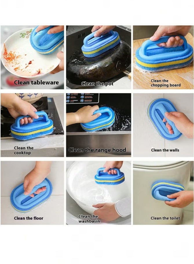 Thick Magic Sponge, Easy Cleaning Without Electricity, Multi-surface Cleaning Brush for Kitchen and Bathroom, Suitable for Glass, Walls, Tiles, Ceramics, And Sinks, Essential Home Cleaning Tools, Blue - Image 3