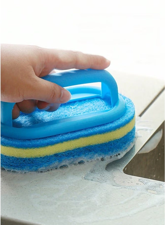 Thick Magic Sponge, Easy Cleaning Without Electricity, Multi-surface Cleaning Brush for Kitchen and Bathroom, Suitable for Glass, Walls, Tiles, Ceramics, And Sinks, Essential Home Cleaning Tools, Blue - Image 1