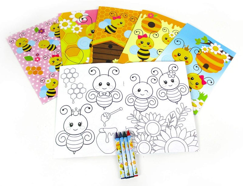 TINYMILLS Bumble Bees Honeybees Coloring Book and Crayon Set for Kids Party Favors with 12 Coloring Books and 48 Crayons for Birthday Goody Bag Stuffers Carnival Prizes - Image 2