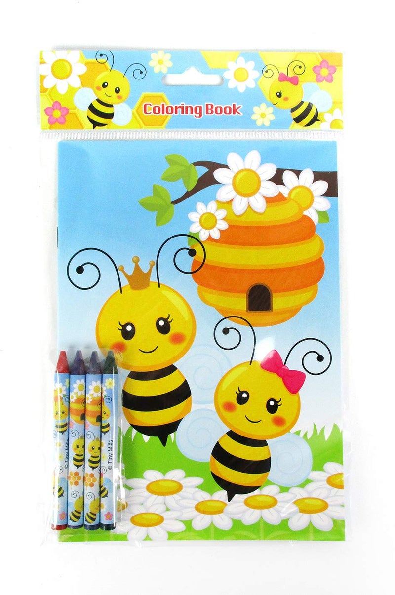 TINYMILLS Bumble Bees Honeybees Coloring Book and Crayon Set for Kids Party Favors with 12 Coloring Books and 48 Crayons for Birthday Goody Bag Stuffers Carnival Prizes - Image 5