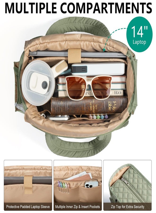 FLOE Large Bible Bag for Women Bible Cover Case, Quilted Puffer Bible Tote Bag Church Bag w/Shoulder Strap, Bible Study Supplies Journaling Kit Accessories Mothers Day Easter Christian Gifts for Women Mom - Image 4