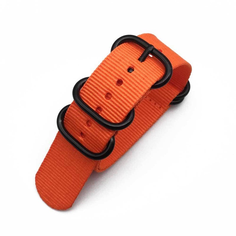 Generic Spot for ZULU NATO NATO Five-Ring Nylon Strap Thickened Canvas Watch Band 20 22mm 24mm B3 Orange 