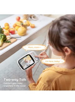 KASTWAVE Baby Monitor Wireless Video Baby Monitor with Camera 3.2'' HD Screen  Night Vision Two-Way Talk Feeding Reminder  - Image 4