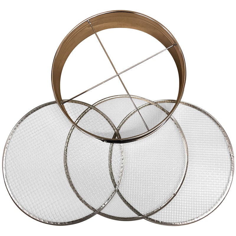 Joshua Roth Limited / Tinyroots 4pc Soil Sieve Set, 12" diameter - Stainless Steel Frame Three Interchangeable Sieves With Varying Mesh Sizes Grade - Mix Soil Filter Large Debris Replacement Screens Available Great for Bonsai - Image 3