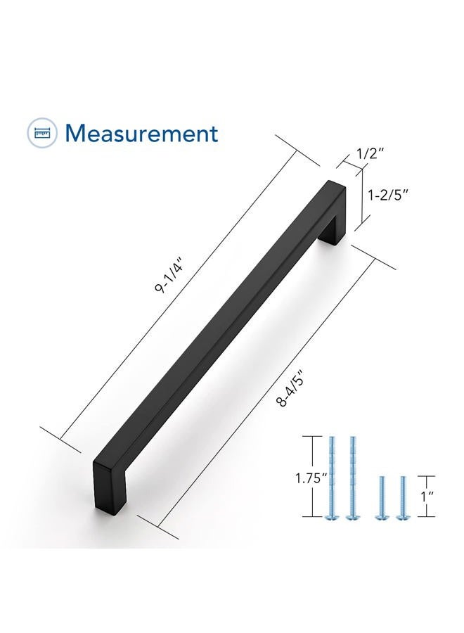 Ravinte 20 Pack Black Cabinet Pulls 8-4/5 Inch Square Cabinet Handles Matte Black Kitchen Hardware for Cabinet Drawer Pulls Come with Screwdriver - Image 3