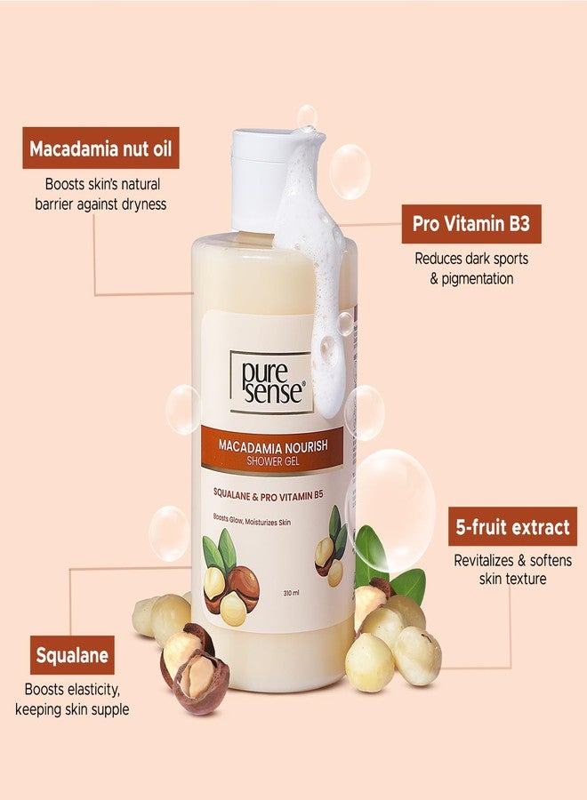 PureSense Macadamia Nourish Body Wash Shower Gel with Niacinamide | Pro Vitamin B5 and Fruit Extracts for Gentle Cleanse | Ultra Moisturizing and Skin Nourishment for Men and Women 310ml - Image 5