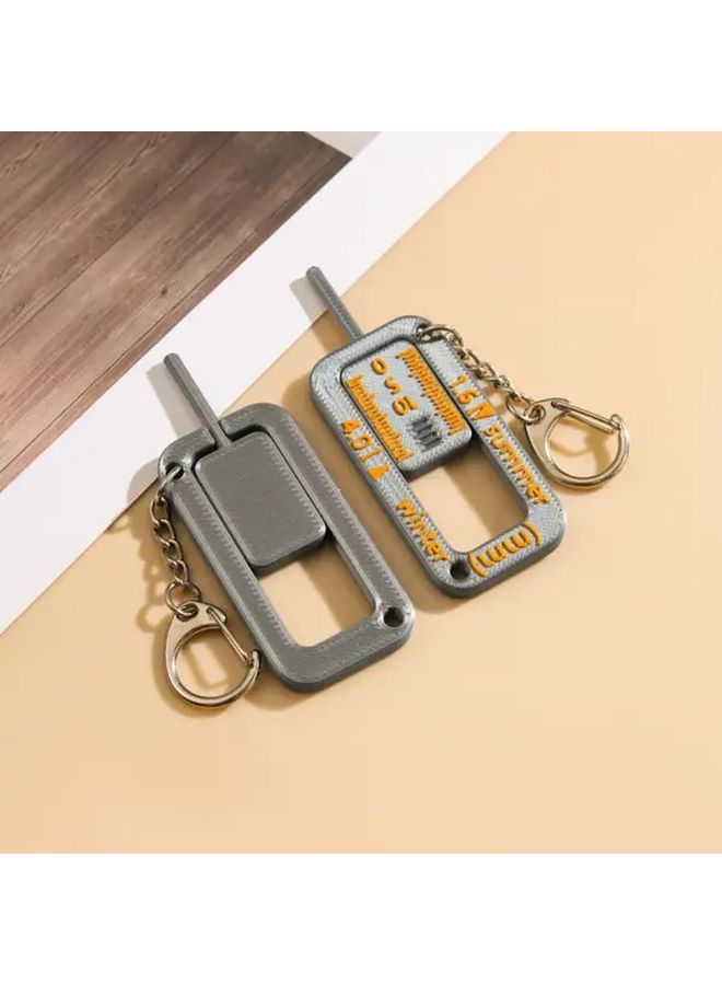 Gray Portable Tire Tread Depth Gauge Keychain Car Necessity Compact Tool - Image 5