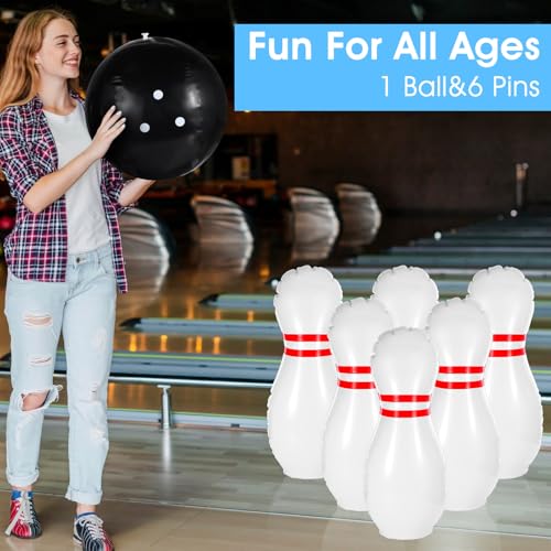wutfuooo Giant Inflatable Bowling Set，One 15 Inches Ball with Six 23 Inches Pins - Image 4