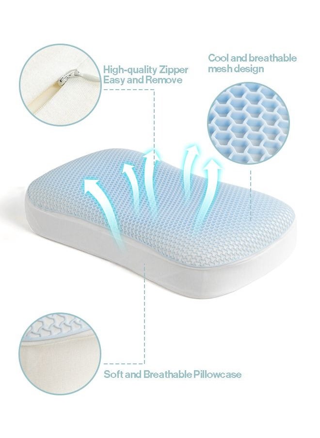 Generic - Comfortable Sleeping Pillow Wave shaped Cervical Pectin Pillow with High Elasticity Cooling Gel - Image 1