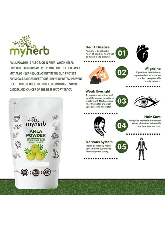 myherb 100% Natural Organic Amla Indian Gooseberry Powder (Dry) For Skin & Hair Care Food Grade For Men & Women (227 Gm/0.5 Lbs) - Image 5
