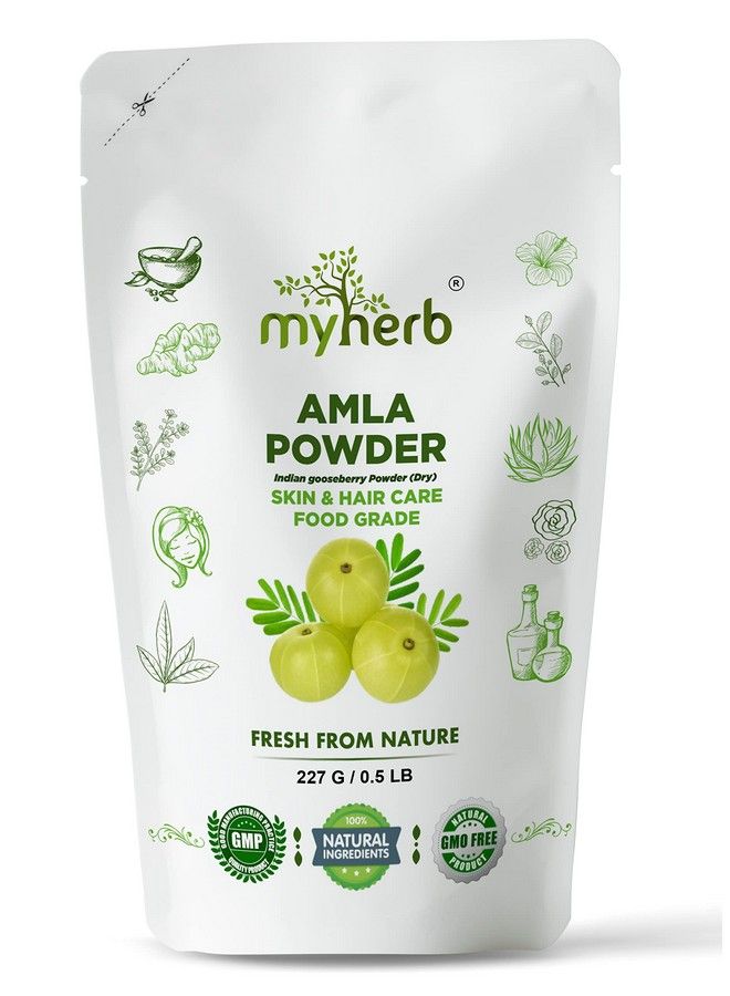 myherb 100% Natural Organic Amla Indian Gooseberry Powder (Dry) For Skin & Hair Care Food Grade For Men & Women (227 Gm/0.5 Lbs) - Image 2