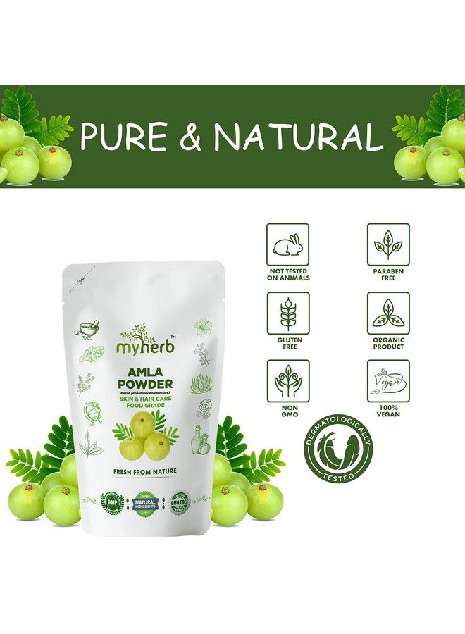 myherb 100% Natural Organic Amla Indian Gooseberry Powder (Dry) For Skin & Hair Care Food Grade For Men & Women (227 Gm/0.5 Lbs) - Image 3