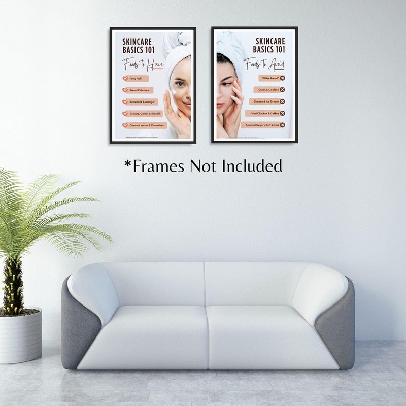 Medicozi Medicozi Skincare Clinic Posters Good and Bad foods for skin Set of 2 Unframed 12x18 inches Dermatologist Skin Specialist Hospital waiting room Art - Image 5