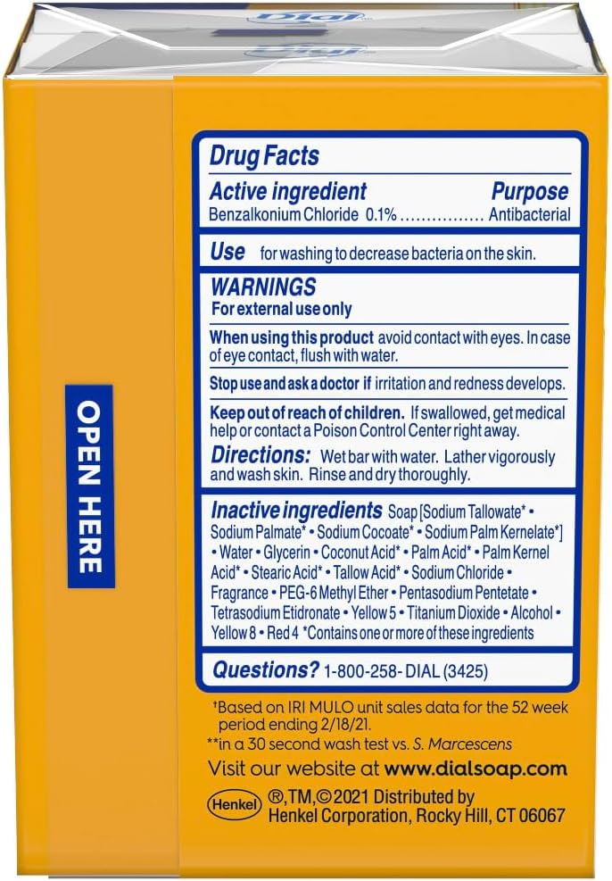 Dial Gold Antibacterial Deodorant Soap, 2 Pack - Total Net Weight 6.4 oz - Image 2