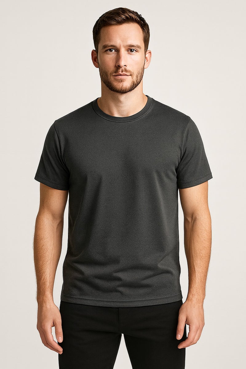 Bambelle Dark Grey T-Shirt - Premium cotton-polyester blend – combines softness with strength - Image 1