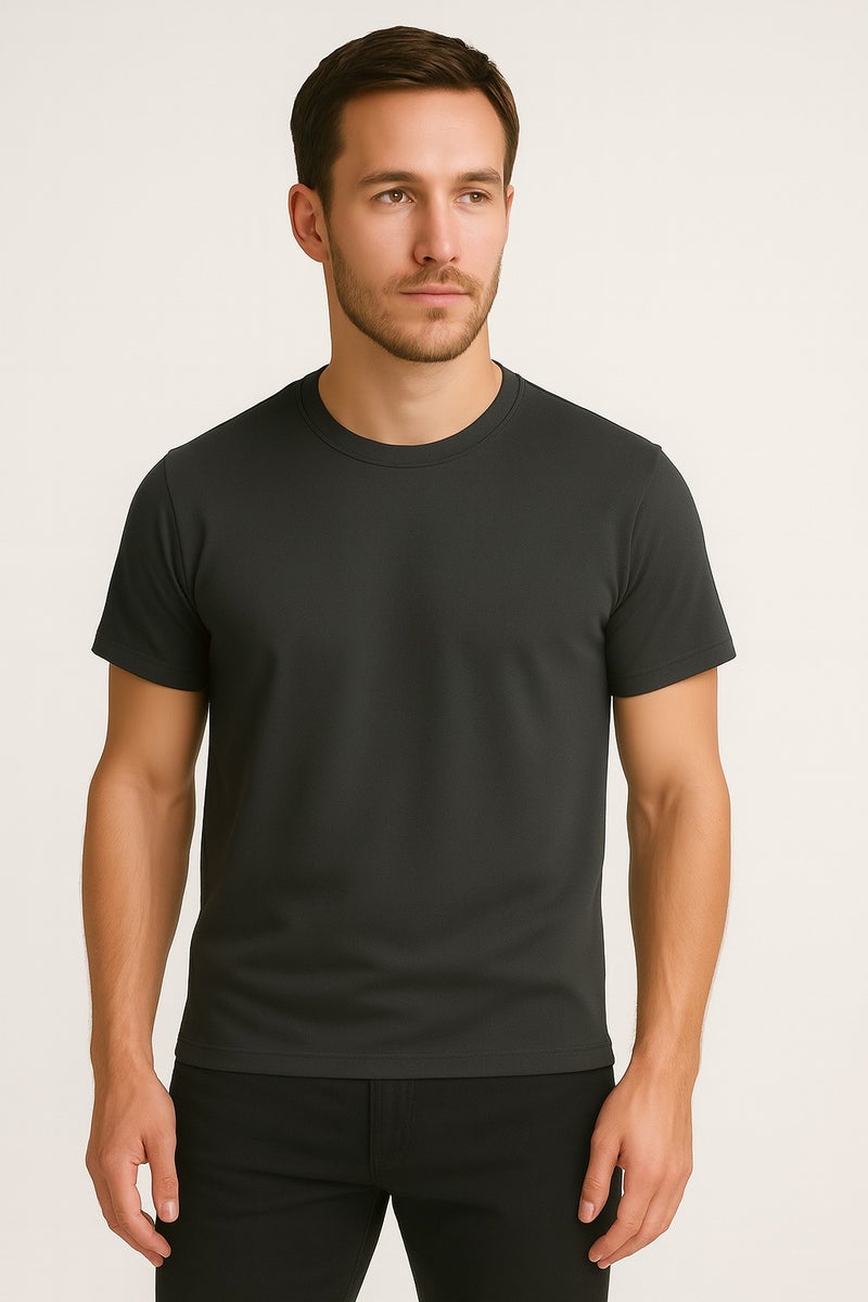 Bambelle Dark Grey T-Shirt - Premium cotton-polyester blend – combines softness with strength - Image 4