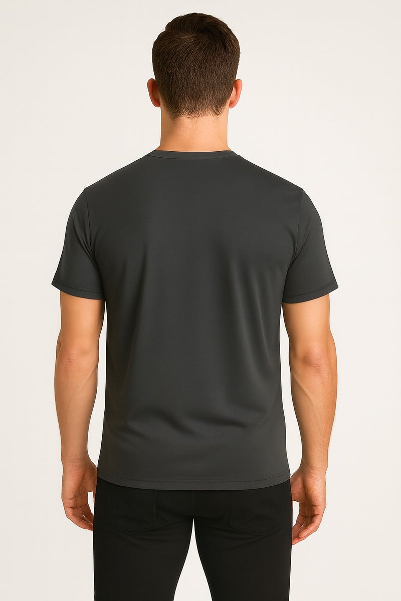Bambelle Dark Grey T-Shirt - Premium cotton-polyester blend – combines softness with strength - Image 2