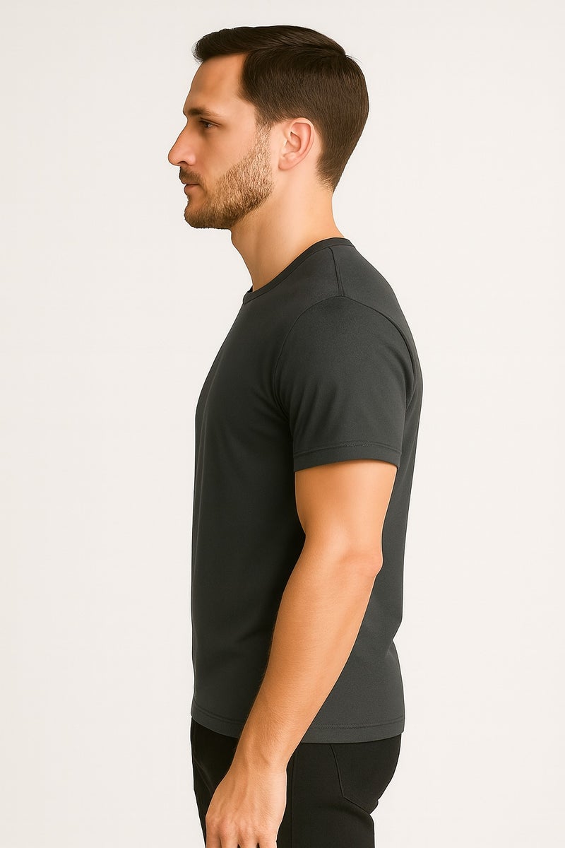 Bambelle Dark Grey T-Shirt - Premium cotton-polyester blend – combines softness with strength - Image 3