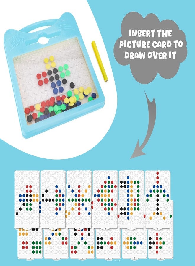 Little B Magnetic Drawing Board for Kid Magnetic Dot Art Game for Toddlers Best Indoor Game for Kids Best Toy for Kids. (Blue) - Image 4