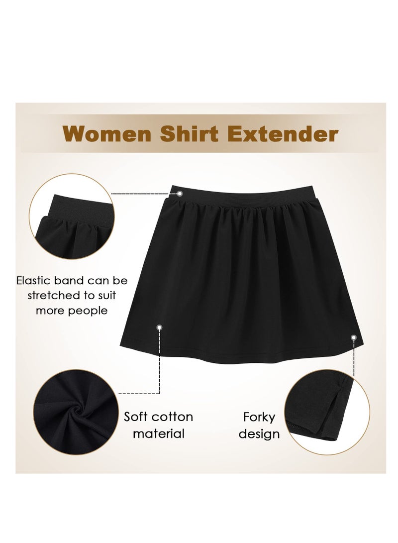 SYOSI 3 Pieces Adjustable Layering Fake Top Lower Sweep Skirt Half-Length Splitting Mini Skirt Hemline Shirt Extender for Women - Image 2
