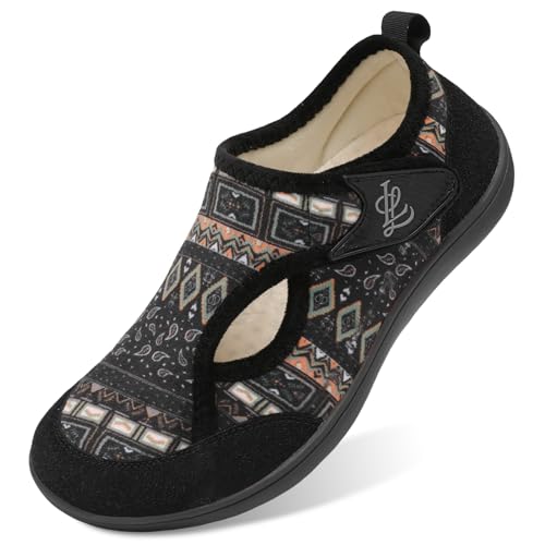 LeIsfIt Diabetic Shoes for Women Wide House Shoes Adjustable Arthritis Edema Slippers Indoor Outdoor Bohemia Size 6 - Image 1